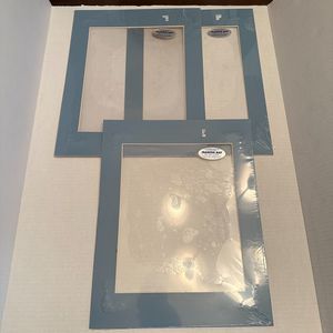 Prime Arts Embossed Floral Picture Framing Mat 11"x14" Biscay Blue Acid-Free